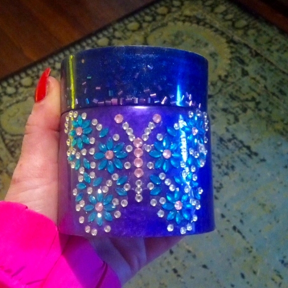 Purple And Blue Butterfly Resin Jar - Picture 1 of 5